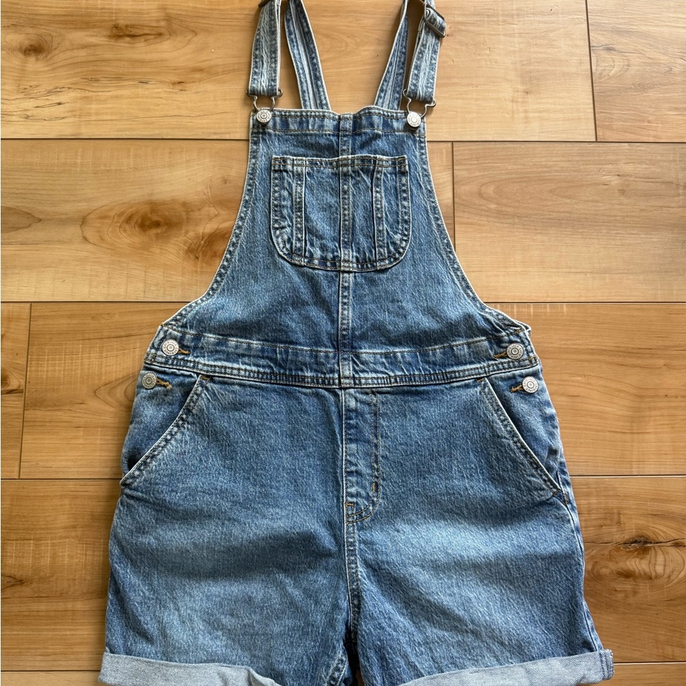 Cat & Jack Light Blue Denim Overalls Label View